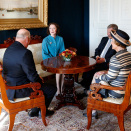 Etter velkomstseremonien fulgte møter med Presidentparet ... Foto: Lise Åserud, NTB scanpix